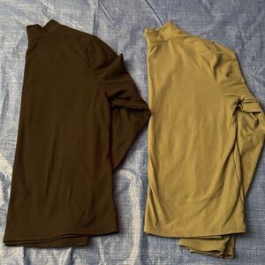 No Boundaries Ribbed Turtleneck Tops — Black & Gray   Price is for 2